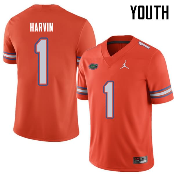 NCAA Florida Gators Percy Harvin Youth #1 Jordan Brand Orange Stitched Authentic College Football Jersey PXS8264XH